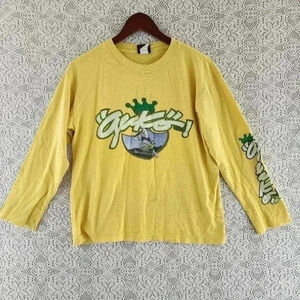 Vintage Gecko Hawaii  Skateboarding  Yellow Long Sleeve Cut off Youth's XL